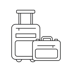 Luggage  line icon with white background vector stock illustration