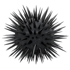 Obraz premium Obsidian Sphere Sharp Spikes Dark Elegance Mysterious Gloom Textured on transparent background