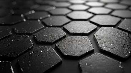 Abstract close-up view of hexagon patterned surface.
