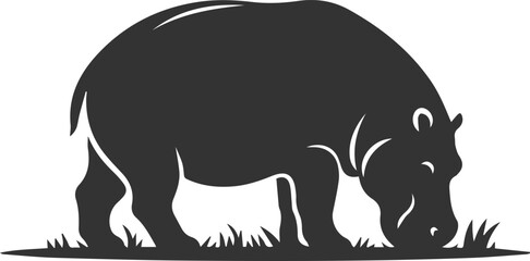 Big animal hippo vector silhouette isolated