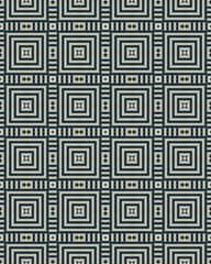 This artwork features a series of squares layered with stripes, forming a dynamic and visually appealing pattern