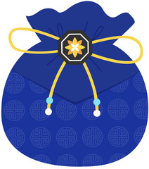 파란색 복주머니