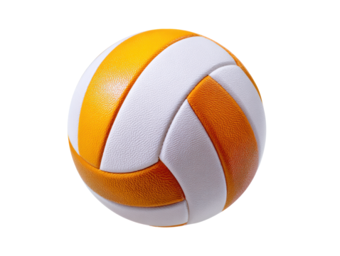 Vibrant volleyball for competitive sports and recreational play, cut out transparent