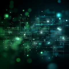 Obraz premium Abstract digital background with glowing particles and complex data structures illustrating concepts of technology, communication, and information processing in a futuristic atmosphere