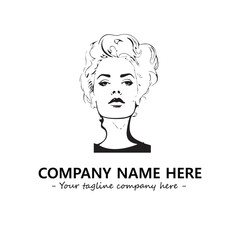 Head of queen logo company design vector illustration