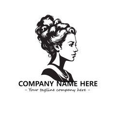 Head of queen logo company design vector illustration