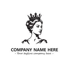 Head of queen logo company design vector illustration