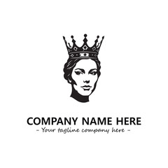 Head of queen logo company design vector illustration