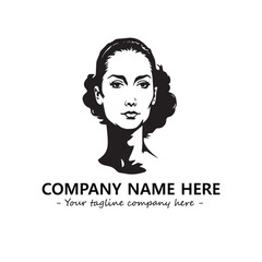 Head of queen logo company design vector illustration