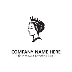 Head of queen logo company design vector illustration