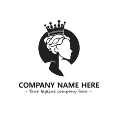 Head of queen logo company design vector illustration