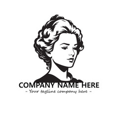 Head of queen logo company design vector illustration