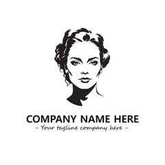 Head of queen logo company design vector illustration