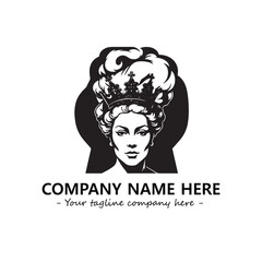 Head of queen logo company design vector illustration