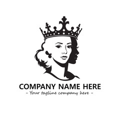 Head of queen logo company design vector illustration