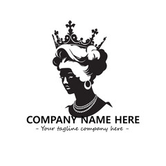 Head of queen logo company design vector illustration