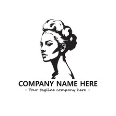 Head of queen logo company design vector illustration