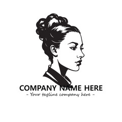 Head of queen logo company design vector illustration