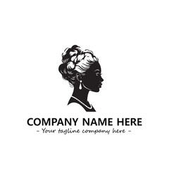 Head of queen logo company design vector illustration