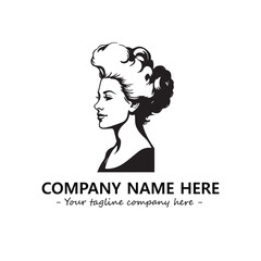 Head of queen logo company design vector illustration