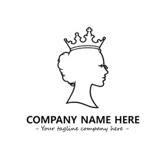 Head of queen logo company design vector illustration