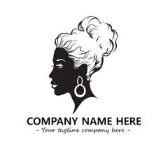 Head of queen logo company design vector illustration