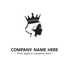 Head of queen logo company design vector illustration