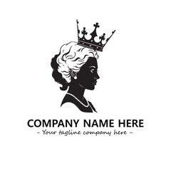 Head of queen logo company design vector illustration