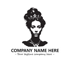 Head of queen logo company design vector illustration