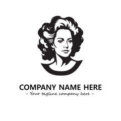 Head of queen logo company design vector illustration