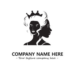 Head of queen logo company design vector illustration