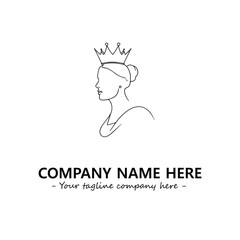 Head of queen logo company design vector illustration