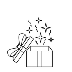 Birthday Gift Element Outline