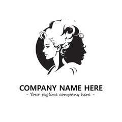 Head of queen logo company design vector illustration