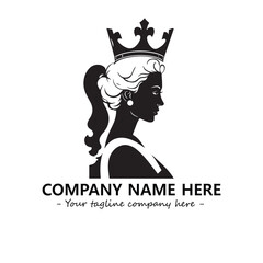 Head of queen logo company design vector illustration