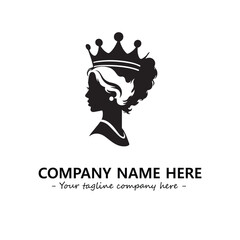 Head of queen logo company design vector illustration
