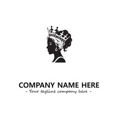 Head of queen logo company design vector illustration