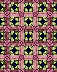 Colorful geometric shapes in pink, yellow, and black create a modern, artistic pattern perfect for various uses