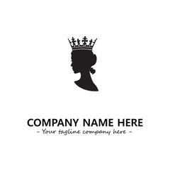 Head of queen logo company design vector illustration