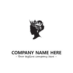 Head of queen logo company design vector illustration