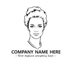Head of queen logo company design vector illustration