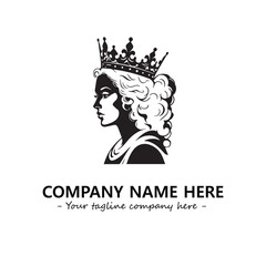 Head of queen logo company design vector illustration