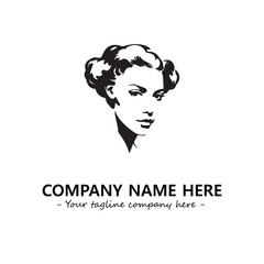 Head of queen logo company design vector illustration