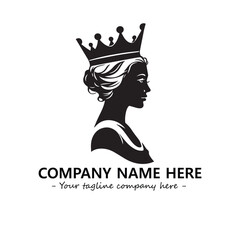 Head of queen logo company design vector illustration