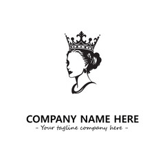 Head of queen logo company design vector illustration