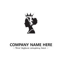 Head of queen logo company design vector illustration