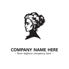 Head of queen logo company design vector illustration