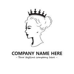 Head of queen logo company design vector illustration
