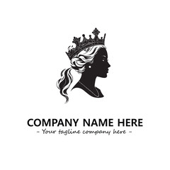 Head of queen logo company design vector illustration