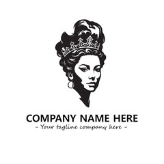 Head of queen logo company design vector illustration